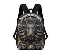 sinyumoney Black Golden Lion Art Deco Mochila Escolar, Mochila De Negocios, Mochila Impermeable Para Libros Para Hombres, Mujeres Y Adolescentes 17inch