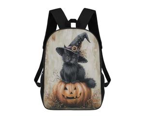 sinyumoney Black Halloween Kitten Mochila Escolar Para Niñas Mochila Impermeable Mochila Informal De Día Mochila Ligera Para Niño Y Niña Mochila Escolar 17inch