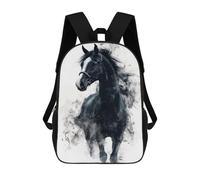 sinyumoney Black Horse Watercolor Mochilas Impresas En 3D Para Niños 17inch Mochilas De Moda Informales Para El Día A Día, Bolsas De Viaje, Mochilas Informales Para Exteriores Para Niños Y Niñas