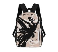 sinyumoney Black Ink New York Ballet Mochila Escolar Impresa En 3D 17inch Mochila Escolar Infantil Mochilas De Viaje Mochila Informal De Moda Para Niños Y Estudiantes
