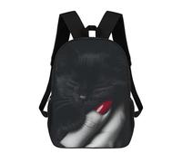 sinyumoney Black Kitten in Hand Mochila Escolar Infantil Con Impresión 3D, Mochila Escolar Informal Para Niños De Primaria Y Secundaria 17inch