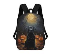 sinyumoney Black Lab Halloween Mochila Escolar Infantil Impresa En 3D Para Niños, Mochilas De Viaje De Alta Capacidad, Bolsas Para Libros, Mochila Escolar Infantil 17inch