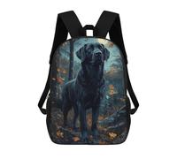 sinyumoney Black Lab in Moonlight Mochila Escolar Infantil Impresa En 3D Para Niños, Mochilas De Viaje, Bolsas Para Libros Para Niños Estudiantes De Primaria 17inch
