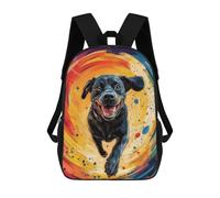 sinyumoney Black Lab in Swirling Colors Mochila De Moda Para Papelería, Impermeable, Informal, Para Adolescentes, Niños, Mujeres Y Hombres 17inch