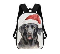 sinyumoney Black Lab Santa Hat Xmas Mochila Escolar Impresa En 3D Mochilas Informales Para Niños Mochila Escolar Impresa En 3D Para Niños De Primaria Y Secundaria 17inch
