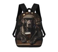 sinyumoney Black Labrador at The Pub Mochila Escolar Resistente Al Agua, Mochila Escolar De Negocios Para Niños/niñas/adolescentes 17inch
