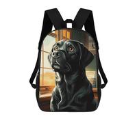 sinyumoney Black Labrador by Window Mochila Escolar Mochilas Escolares Para Niñas Y Niños Mochila Con Bolsillo Mochila Escolar De Moda Para Niños 17inch