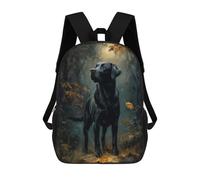 sinyumoney Black Labrador in Autumn Forest Mochila Escolar Mochilas Escolares Para Niñas Y Niños Mochila Con Bolsillo Mochila Escolar De Moda Para Niños 17inch