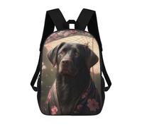 sinyumoney Black Labrador Kimono Mochila Escolar Mochila Informal Mochilas De Día Bolsa Escolar Para Trabajo/viajes 17inch