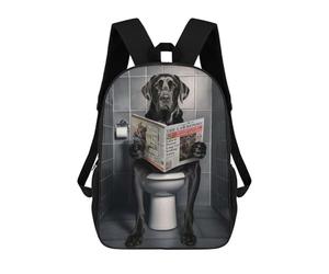 sinyumoney Black Labrador on Toilet Mochila Escolar Resistente Al Agua, Mochila De Viaje, Bolsa Para Computadora Para La Escuela/trabajo/viajes 17inch