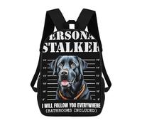 sinyumoney Black Labrador Stalker Mochila Escolar Para Niños Y Niñas, Mochila Informal De Viaje, Mochila De Gran Capacidad Para El Día A Día 17inch