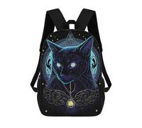 sinyumoney Black Light Cat 10 Mochilas Infantiles Mochila Escolar Mochila Impresa En 3D Para Niños Mochilas De Viaje Bolsas Para Libros Mochila Escolar Para Niños 17inch