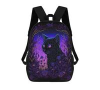 sinyumoney Black Light Cat 15 Mochilas Infantiles Impresas En 3D, Mochilas De Moda Informales, Mochilas De Viaje Bonitas, Mochilas Informales Para Exteriores Para Niños Y Niñas 17inch