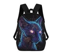 sinyumoney Black Light Cat 18 Mochila Escolar Para Niños De 17 Pulgadas, Mochila Informal De Viaje Para Niños Y Niñas, Mochila De Gran Capacidad Para El Día A Día 17inch