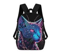 sinyumoney Black Light Cat 20 Mochila Escolar Para Niñas Y Niños, Mochilas De Gran Capacidad, Mochilas Ligeras Para Niños Y Estudiantes 17inch