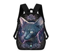 sinyumoney Black Light Cat 26 Mochila Infantil Para Niñas, Mochila Escolar 3D, Mochila Para Niños Pequeños, Mochila Informal De Día, Mochila Escolar De Moda 17inch