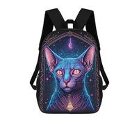 sinyumoney Black Light Cat 28 Mochila Escolar Para Niños Y Niñas, Mochila Informal De Viaje, Mochila De Gran Capacidad Para El Día A Día 17inch