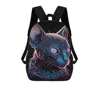 sinyumoney Black Light Cat 29 Mochila Infantil, Mochila Escolar Impresa En 3D, Mochila Para Niños Y Niñas, Mochila Escolar Ajustable Para La Escuela Primaria 17inch