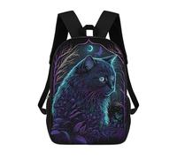 sinyumoney Black Light Cat 7 Mochilas Impresas En 3D Para Niños, Mochila Escolar, Mochila Informal Para Exteriores, Mochila Informal De Moda Para Niños, Lindas Bolsas De Viaje 17inch