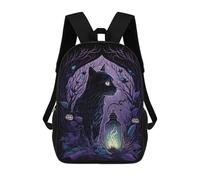 sinyumoney Black Light Cat 9 Mochila Escolar Para Niños, Mochila Escolar Impresa En 3D Para Estudiantes De Primaria Y Secundaria 17inch
