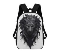 sinyumoney Black Lion Head Sculpture Mochila Escolar Impresa En 3D 17inch Mochila Escolar Infantil Mochilas De Viaje Mochila Informal De Moda Para Niños Y Estudiantes