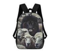 sinyumoney Black Lion Sheep Mochila Escolar Para Niños, Mochila Escolar De Gran Capacidad Para Niños, Mochila Escolar 3D, Regalos Para Niños 17inch