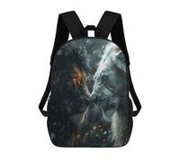 sinyumoney Black Lion Vs White One Mochila De Moda Para Papelería, Impermeable, Informal, Para Adolescentes, Niños, Mujeres Y Hombres 17inch
