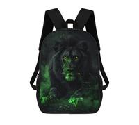 sinyumoney Black Lion with Green Glowing Eyes Mochila Escolar Para Secundaria, Mochila Informal Para Niñas Y Adolescentes 17inch
