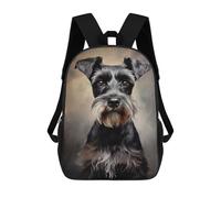 sinyumoney Black Miniature Schnauzer Portrait Mochila Escolar De Moda Para Papelería, Impermeable, Informal, Para El Campus, Actividades Al Aire Libre, Viajes Y Deportes 17inch