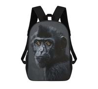sinyumoney Black Monkey Portrait Mochila Escolar Para Niños Con Impresión 3D, Mochila Moderna Para Niños Y Niñas, Mochila Informal Para Estudiantes. 17inch