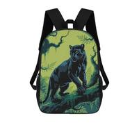 sinyumoney Black Panther in Jungle Illustration Mochila Escolar Para Niños, Mochila Escolar De Gran Capacidad Para Niños, Mochila Escolar 3D, Regalos Para Niños 17inch