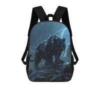sinyumoney Black Panther in Stormy Night Mochila Escolar Informal Para El Día A Día, Para La Escuela, El Trabajo Y Los Viajes Para Hombres, Mujeres Y Adolescentes. 17inch