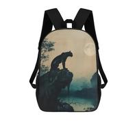 sinyumoney Black Panther Under Moonlight Mochila Escolar Infantil Impresa En 3D, Mochila Informal De Moda Para Niños, Mochila De Viaje De Alta Capacidad Para Libros Para Niños 17inch
