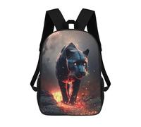 sinyumoney Black Panther with Fiery Eyes Mochilas Infantiles Mochila Escolar Mochila Impresa En 3D Para Niños Mochilas De Viaje Bolsas Para Libros Mochila Escolar Para Niños 17inch