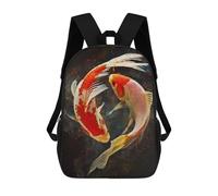 Sinyumoney Black Phoenix Mochila Escolar Para Niños Impreso En 3D, Ideal Para Viajes Y Lecturas, Para Niños Y Estudiantes De Primaria, Coi Yin Yan, 17"