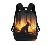 Sinyumoney Black Phoenix Mochila Escolar Para Niños Impreso En 3D, Ideal Para Viajes Y Lecturas, Para Niños Y Estudiantes De Primaria, Fox In Forest, 17"