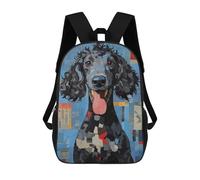 sinyumoney Black Poodle Portrait Mochila Escolar Infantil De Moda Informal Mochilas Infantiles Impresas En 3D Mochila Grande Para Niño 17inch