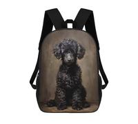 sinyumoney Black Poodle Portrait Mochilas Escolares Para La Escuela Secundaria, Preparatoria, Universidad Y Viajes Para Niñas Y Adolescentes 17inch
