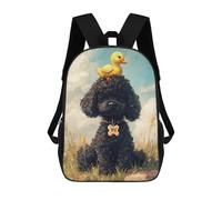 sinyumoney Black Poodle with Yellow Duck -2 Mochilas Escolares, De Viaje Y Universitarias Para La Escuela/trabajo/viajes 17inch