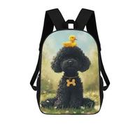 sinyumoney Black Poodle with Yellow Duckling -3 Mochila Escolar Grande Resistente Al Agua Para Portátil Para Adolescentes, Niñas, Niños, Mujeres Y Hombres 17inch