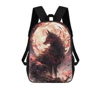 sinyumoney Black Sakura Kitsune Mochila Escolar Infantil Impresa En 3D Mochila De Viaje De Alta Capacidad Bolsas Para Libros Mochila Infantil 17inch