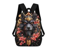 sinyumoney Black Schnauzer Dog with Cherry Blossoms Mochila Escolar Resistente Al Agua, Mochila De Viaje, Bolsa Para Computadora - Perfecta Para Viajes, Trabajo Y Uso Diario 17inch