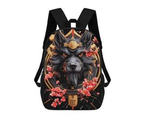 sinyumoney Black Schnauzer Dog with Cherry Blossoms Mochila Escolar Resistente Al Agua, Mochila De Viaje, Bolsa Para Computadora - Perfecta Para Viajes, Trabajo Y Uso Diario 17inch