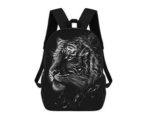 sinyumoney Black Silver Tiger Mochila Escolar Impresa En 3D Para Niños Y Niñas, Mochila Para Portátil Para Niños/estudiantes/adultos 17inch