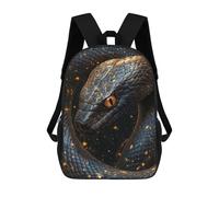 sinyumoney Black Snake with Golden Dust Mochila De Moda Para Papelería, Impermeable, Informal, Para Adolescentes, Niños, Mujeres Y Hombres 17inch