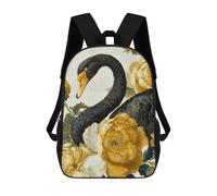 sinyumoney Black Swan And Golden Flowers Mochila Escolar Infantil Con Impresión 3D, Mochila Escolar Informal Para Niños De Primaria Y Secundaria 17inch