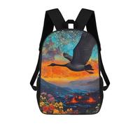 sinyumoney Black Swan Flying Over Volcanic Landscape Mochila Escolar Mochila De Día Mochila De Negocios Mochila Impermeable Para Libros Para Hombres/mujeres 17inch