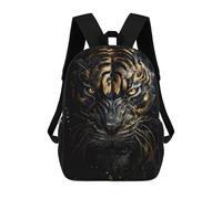 sinyumoney Black Tiger in Gold Mochilas Infantiles Escolares Impresas En 3D, Mochilas Para Niños, Mochilas De Viaje Para Niños Y Niñas, Mochilas Escolares Para Niños 17inch