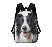 sinyumoney Black & White Border Collie Mochila Escolar De 17 Pulgadas Para Adolescentes, Con Estampado 3D, Ajustable Y Con Bolsillos, Ideal Para Niños, Niñas Y Estudiantes.