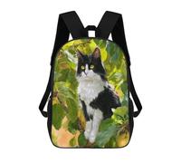 sinyumoney Black & White Cat in Apple Tree Mochila Escolar Ligera Para Aeropuerto Y Universidad Para Estudiantes. Mochila Para La Escuela/trabajo/viajes 17inch